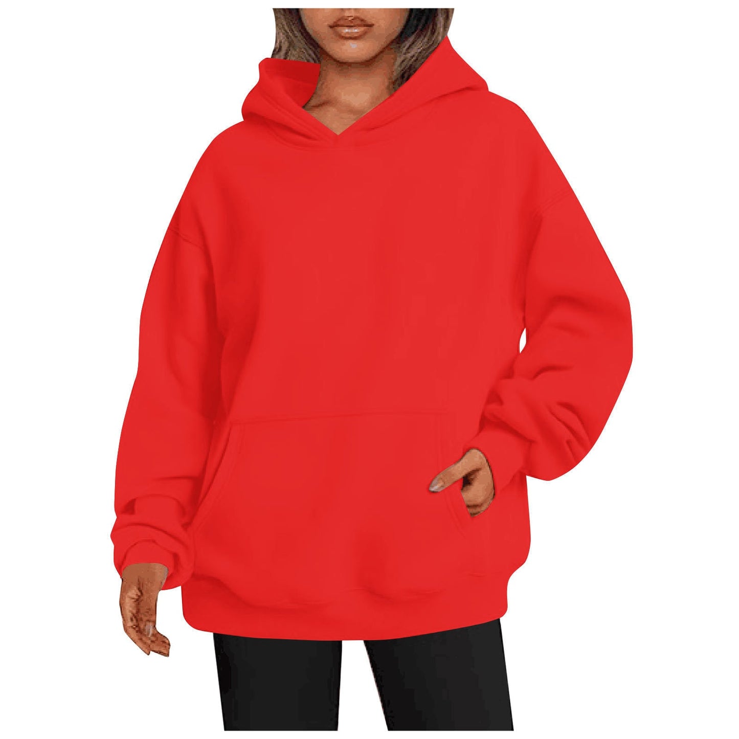 Damen - Kapuzenpullover mit Taschen, übergroßer Kapuzenpullover - NDY
