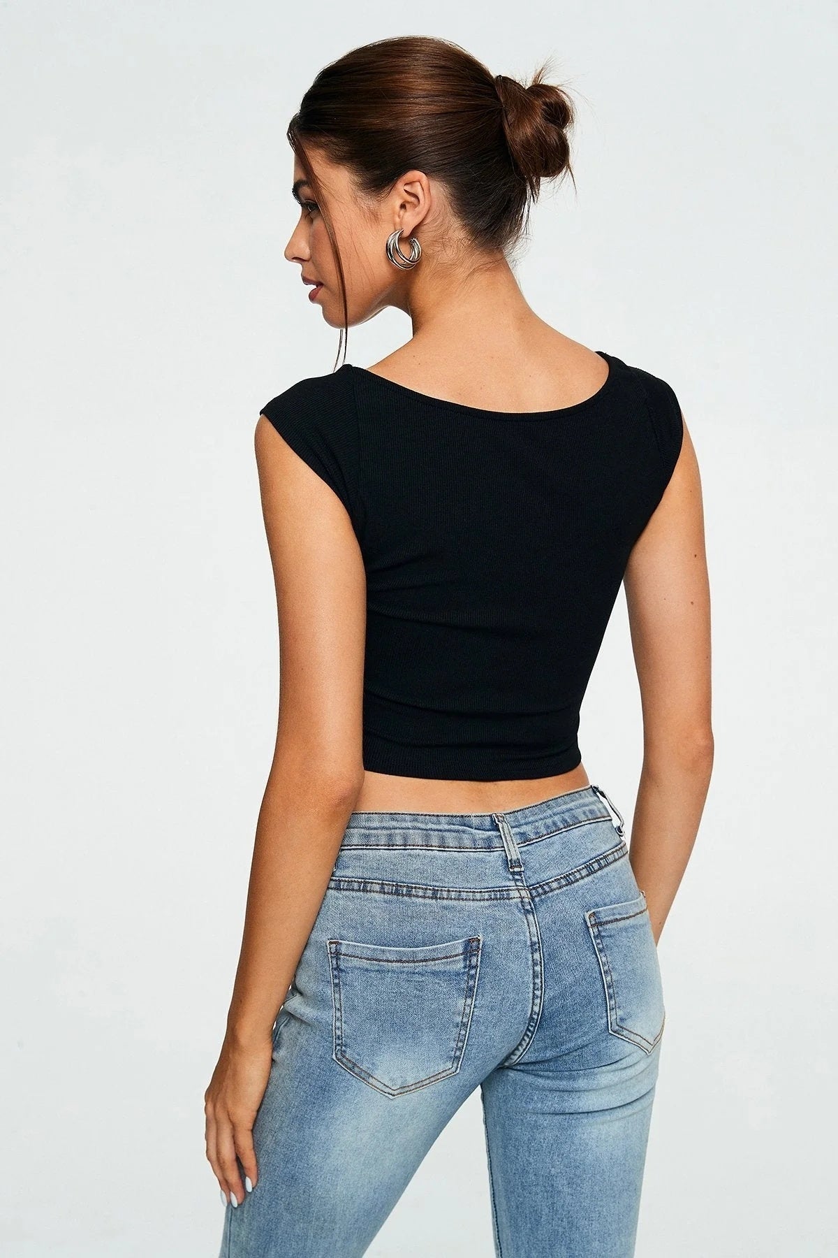 Damen Sommer Mode Crop Top Sweetheart gerippt Ärmellos - NDY