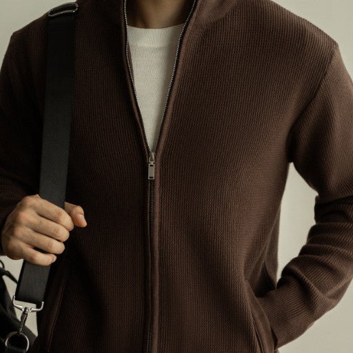 Herren Pullover mit Reißverschluss und Stehkragen - NDY