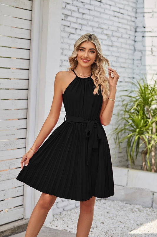 Ärmelloses Kleid für Damen Plissee Rock Sommerkleid - NDY