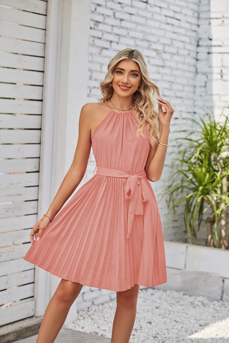 Ärmelloses Kleid für Damen Plissee Rock Sommerkleid - NDY