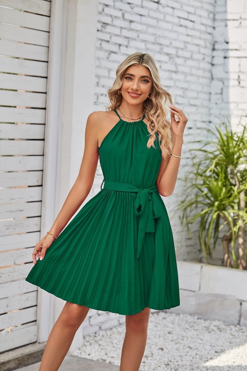 Ärmelloses Kleid für Damen Plissee Rock Sommerkleid - NDY