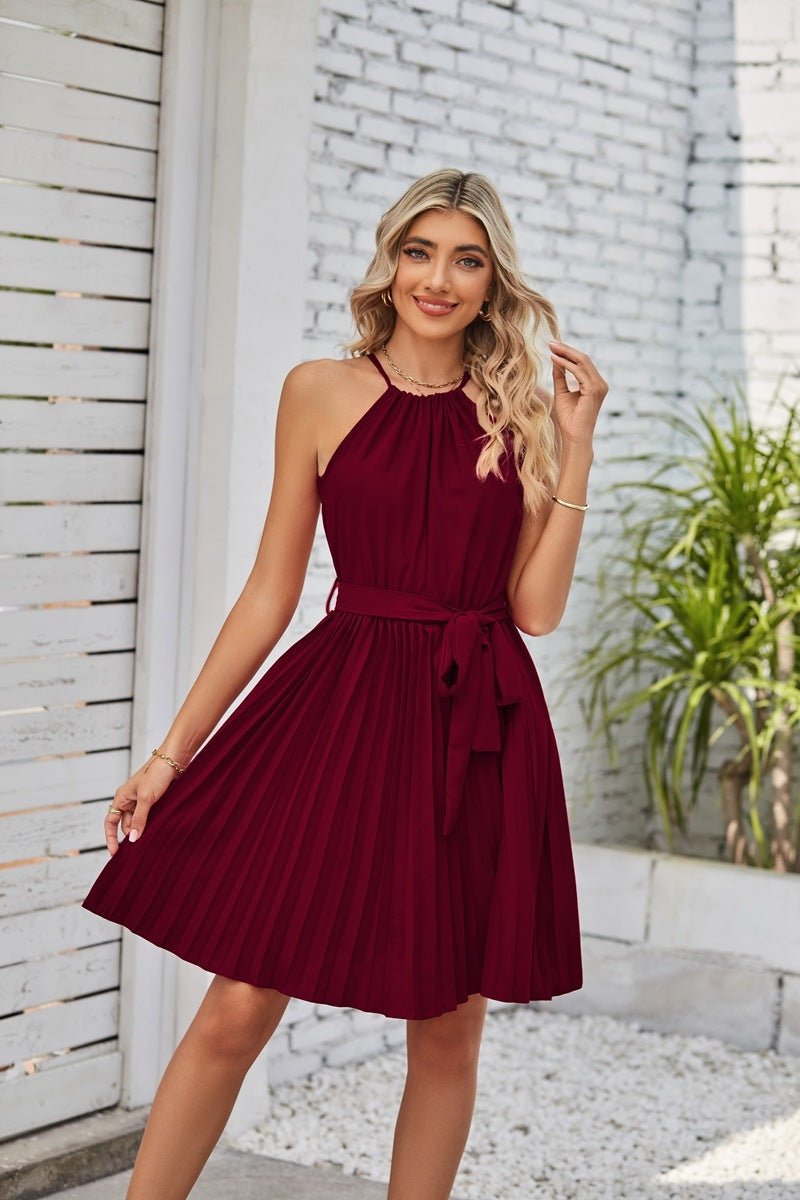 Ärmelloses Kleid für Damen Plissee Rock Sommerkleid - NDY