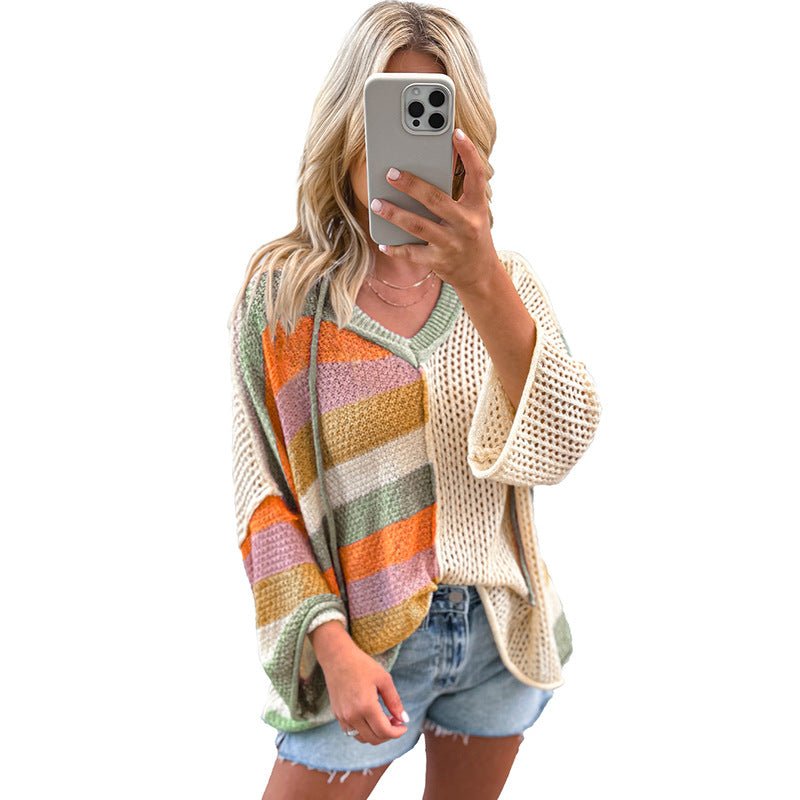 Casual Sommer Pullover mit V - Ausschnitt - NDY