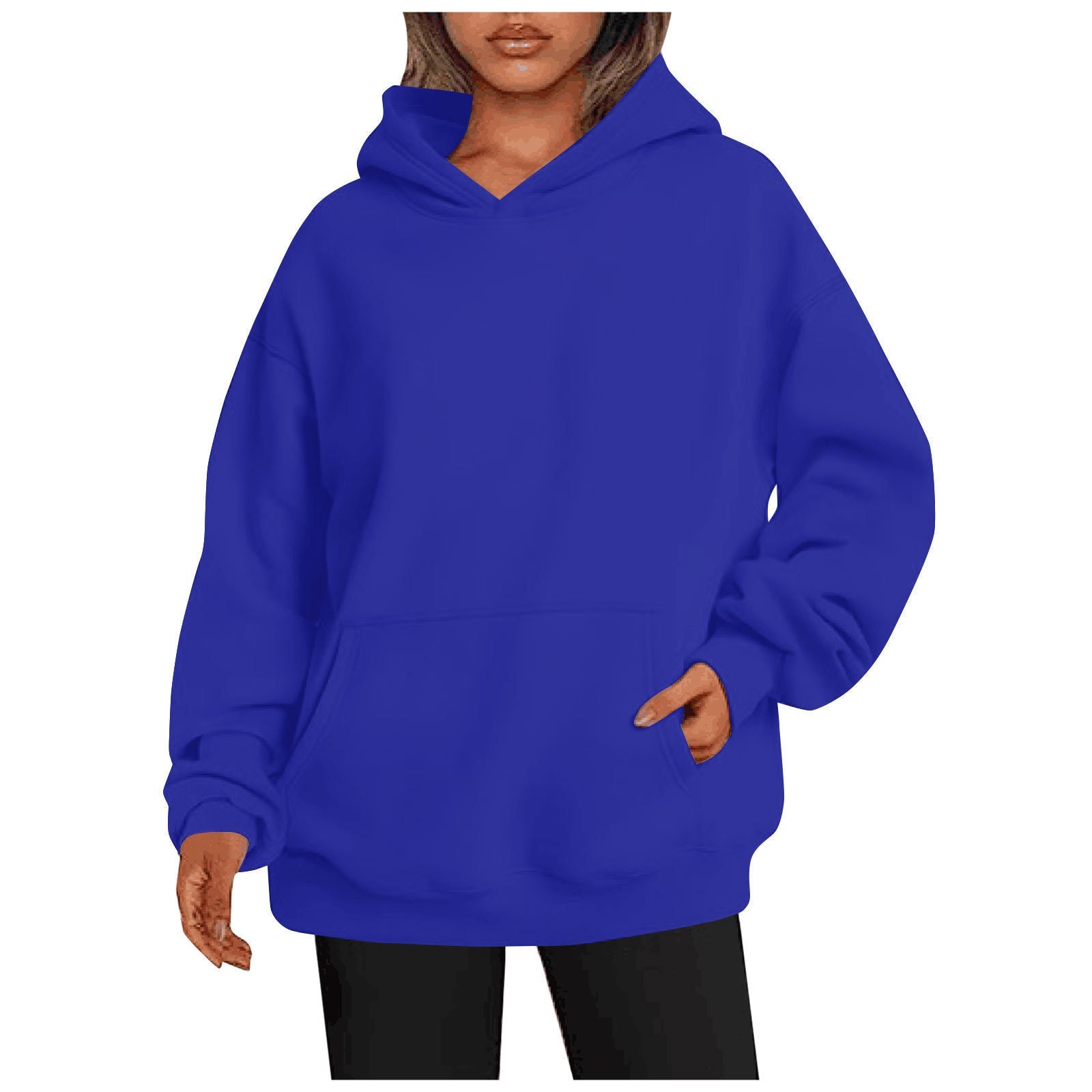 Damen - Kapuzenpullover mit Taschen, übergroßer Kapuzenpullover - NDY