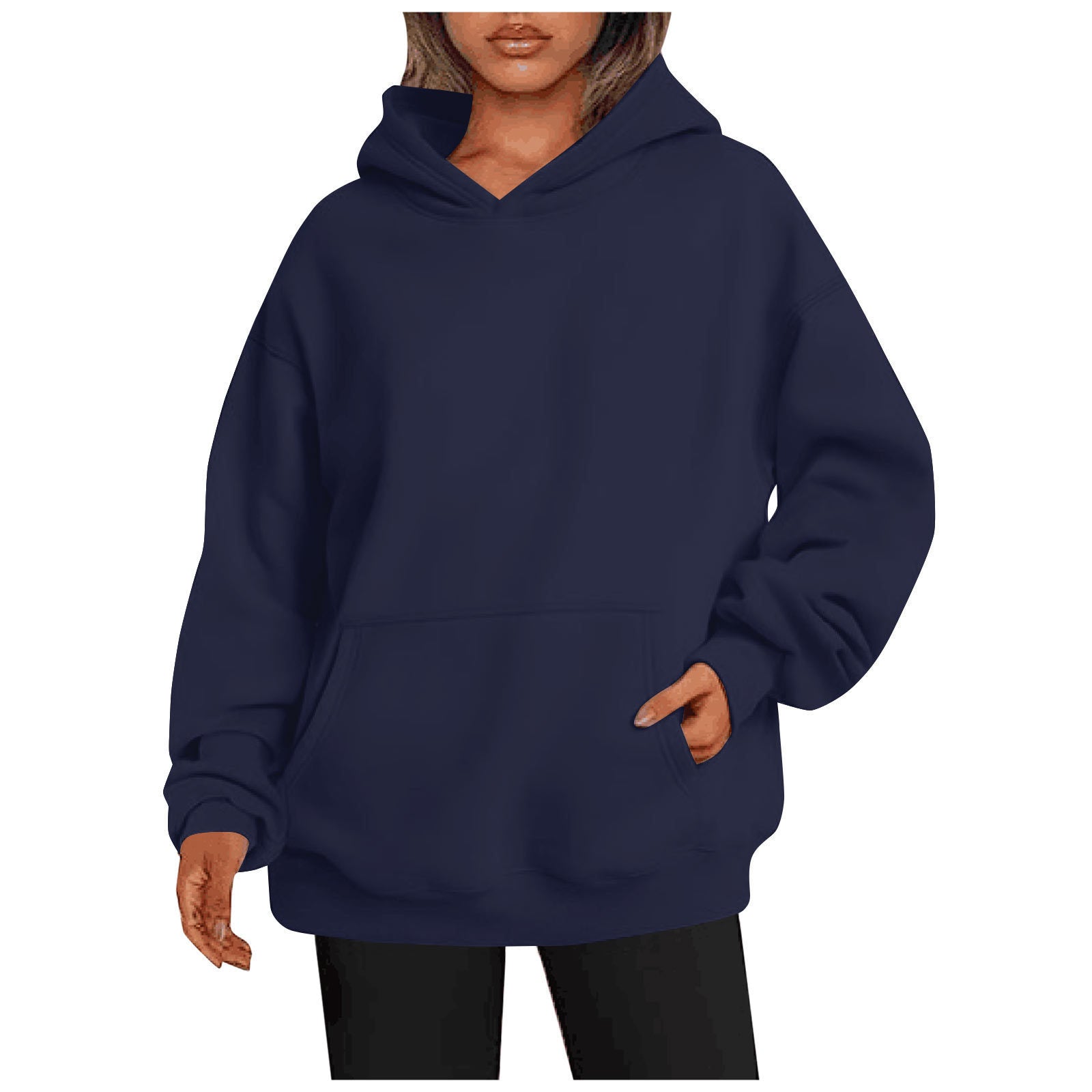 Damen - Kapuzenpullover mit Taschen, übergroßer Kapuzenpullover - NDY