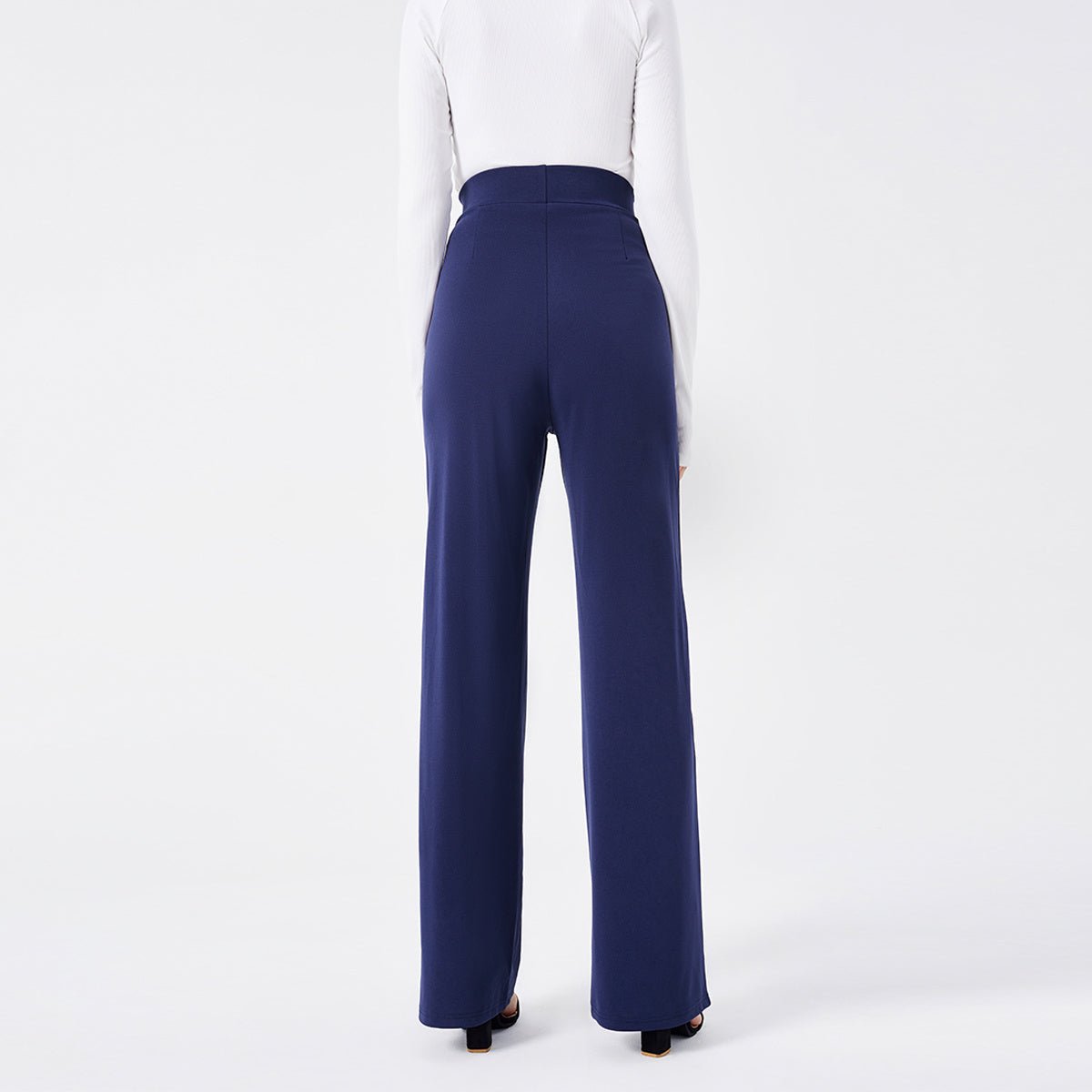 Einfarbige lässige Damen High Waist Hose Slim Fit - NDY
