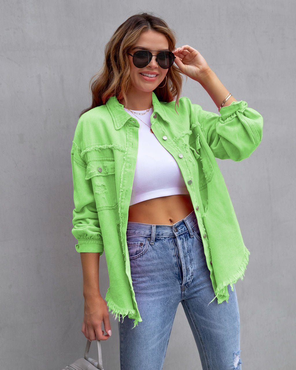 Herbst und Frühling Damen Mode Ripped Hemdjacke - NDY
