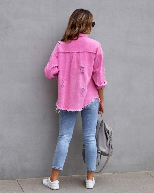 Herbst und Frühling Damen Mode Ripped Hemdjacke - NDY