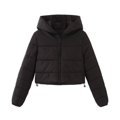 Kurze Mode Reißverschluss Winter Kapuzenjacke Damen - NDY
