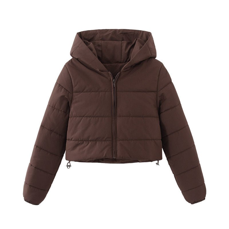 Kurze Mode Reißverschluss Winter Kapuzenjacke Damen - NDY