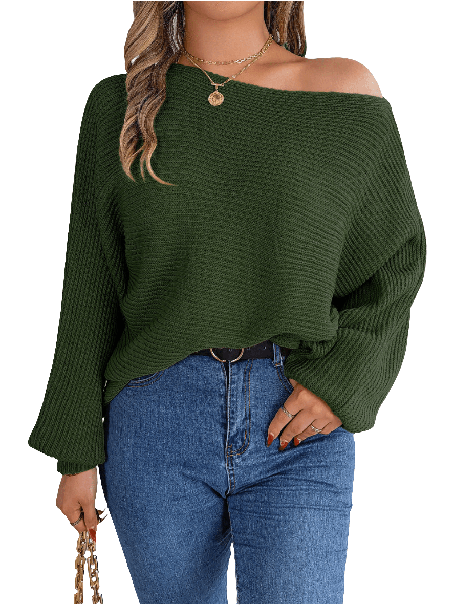 Lässiger, lockerer, einfarbiger Pullover - NDY