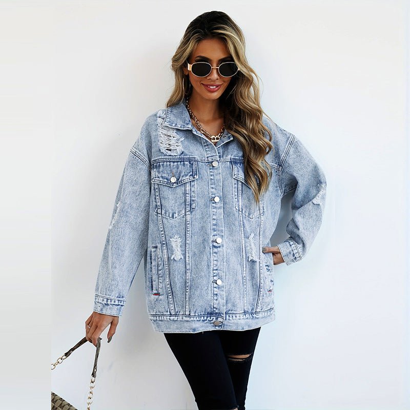 Mode Jeans Jacke Boyfriend Stil Damen Fashion - NDY