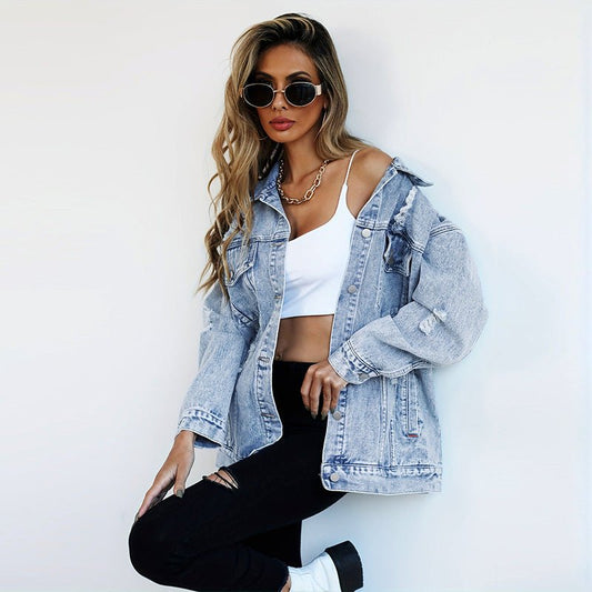 Mode Jeans Jacke Boyfriend Stil Damen Fashion - NDY