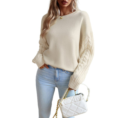 Modischer Damen - Pullover mit Rundhals Ausschnitt - NDY